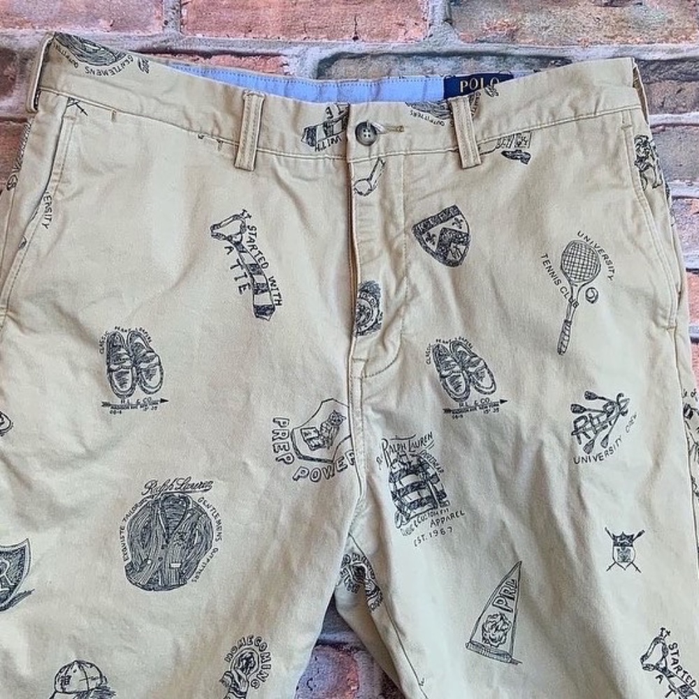 Classic Men’s Polo Ralph Lauren Stretch Classic Bermuda Shorts Tan Size 31